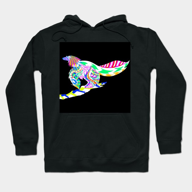 dino bird in mayan wings ecopop Hoodie by jorge_lebeau